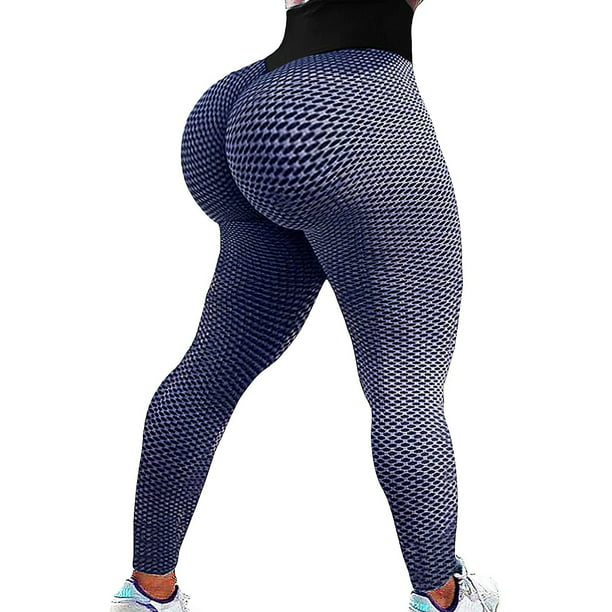 Womens High Waist Yoga Pants Anti Cellulite Compression Gym Butt Lift Leggings 